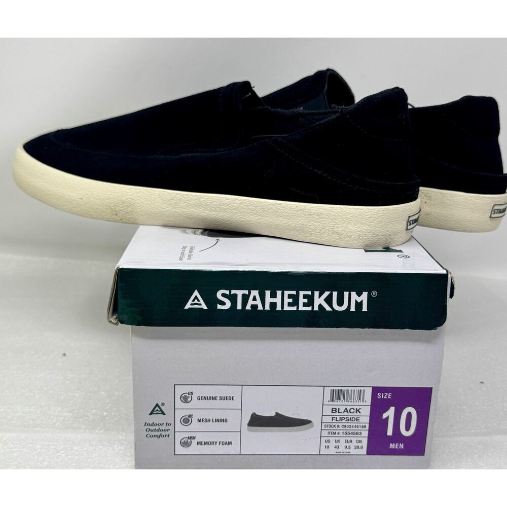 Staheekum Size 10 M FLIPSIDE Black Suede Slip On Loafers New Men's Shoes